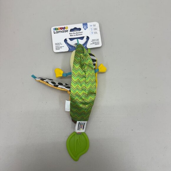 Lamaze Bea the Banana Clip Baby Crinkle Chew Ribbon Pattern Toy 0-24 Month NEW - Picture 3 of 5